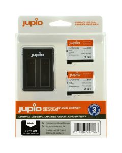 Jupio Kit: 2X Batt AHDBT-401 HERO4 1160mAh + USB Dual CH.
