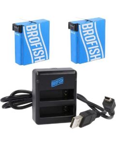 Brofish GoPro Dual battery charger + 2x battery for Hero4